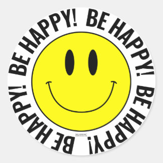 Redonda ¡Sé feliz! Smilie Pegatina