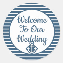 Seersucker Bienvenido A Nuestro Pegatina Boda