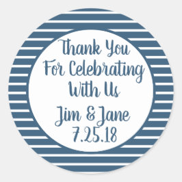 Redonda Seersucker Gracias Pegatina Personalizable