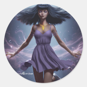 Redonda Selene The Magicia - Pegatina de la fantasía