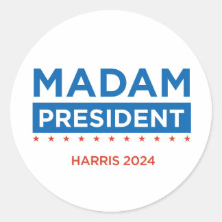 Redonda Señora Presidenta Harris 2024 pegatina