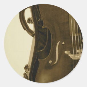 Redonda Sepia Cello pegatina