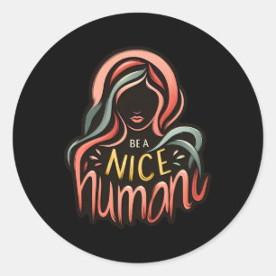 Redonda Ser un buen Pegatina humano 1