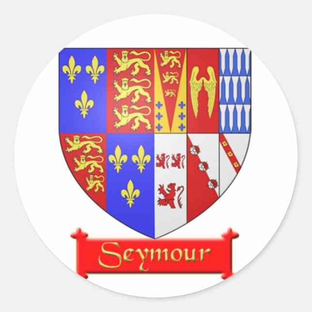 Redonda Seymour Heraldic Pegatina (Anverso)