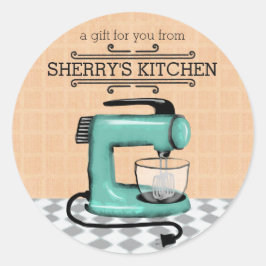 Redonda Shabby chic retro stand mezclador pegatina de pana
