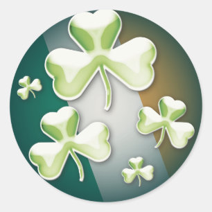 Redonda Shamrock afortunado - Pegatina