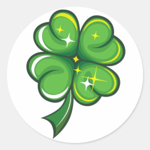 Redonda Shamrock St. Patrick's Day Pegatina