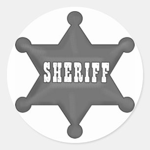 Redonda Sheriff Pegatina para niños