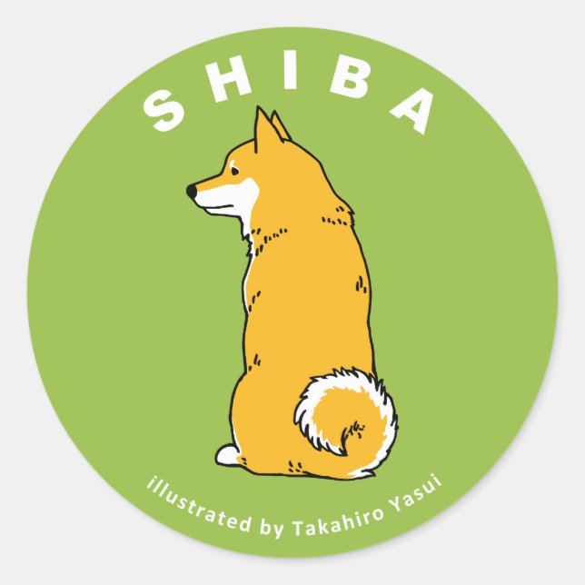Redonda Shiba Pegatina (Anverso)