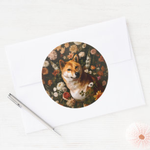 Redonda Shibu Inu clásico - Pegatina