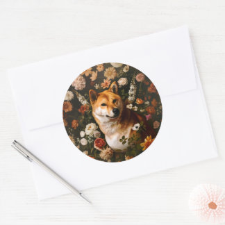 Redonda Shibu Inu clásico - Pegatina