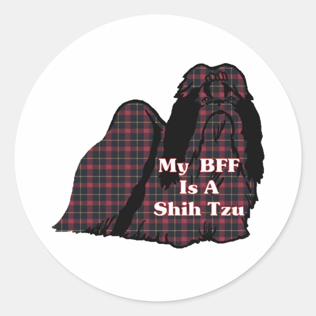Redonda Shih Tzu BFF Pegatina (Anverso)
