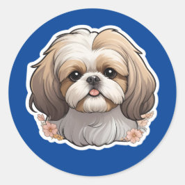 Redonda Shih Tzu Pegatina