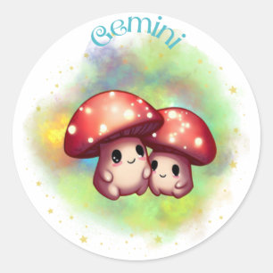 Redonda Shroomoscope Gemini Pegatina