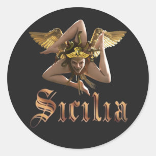 Redonda Sicilia / Sicilia Triskelion Trinacria PEGATINA