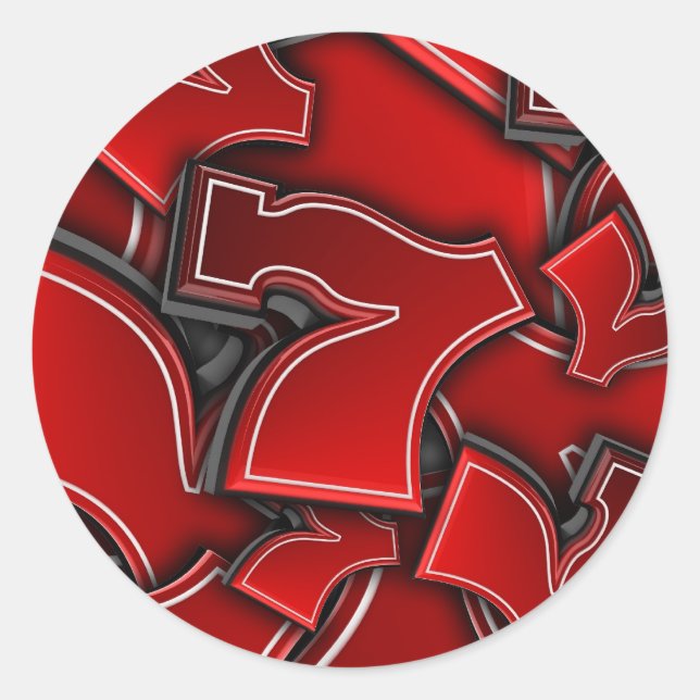 Redonda Siete afortunados - Pegatina (Anverso)