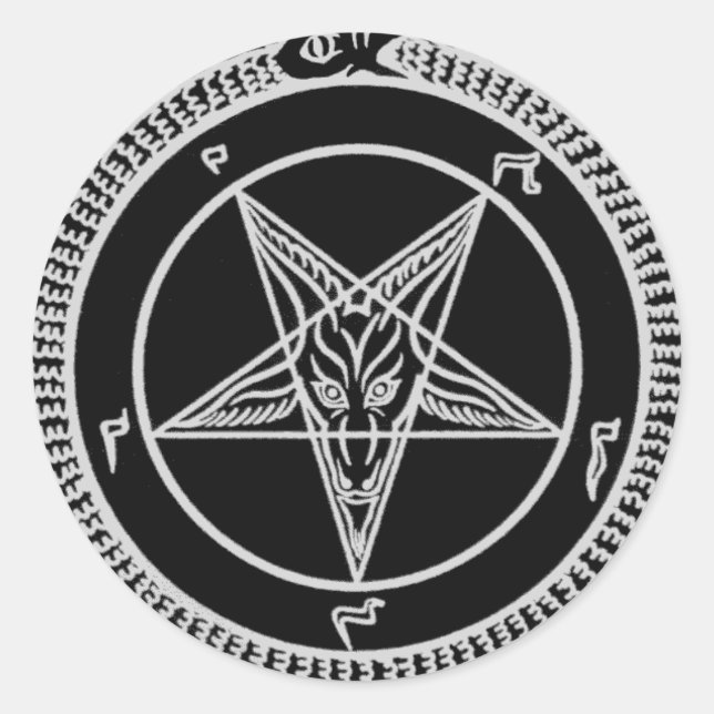 Redonda Sigil el pegatina de Baphomet (Anverso)