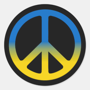 Redonda Signo de paz de Ucrania Pegatina de ronda clásico