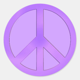 Redonda Signo de paz púrpura Pegatina