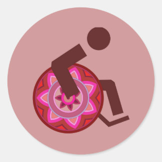 Redonda SILLA DE RUEDAS pegatina DIFERENTES PERSONAS CAPAC