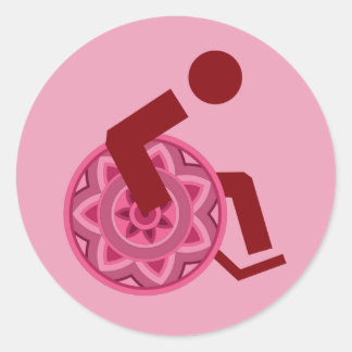 Redonda SILLA DE RUEDAS pegatina DIFERENTES PERSONAS CAPAC