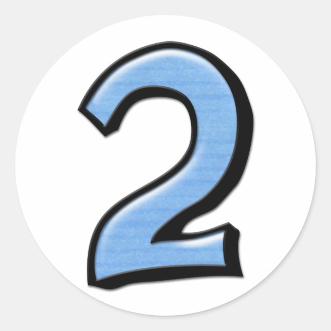 Redonda Silly Numbers 2 Pegatina azul (Anverso)