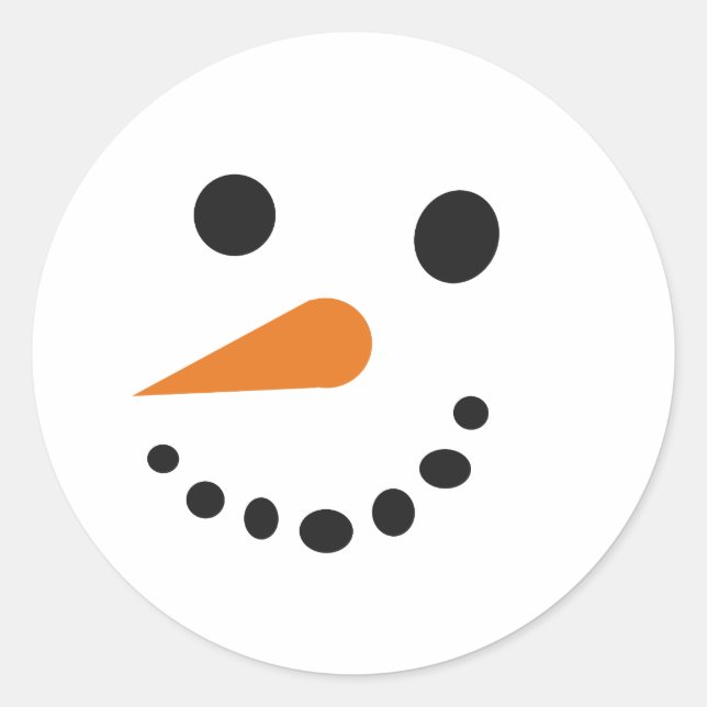 Redonda Silly Snowman Pegatina (Anverso)