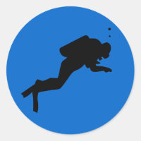 Silueta de buceador - Pegatina redondeado