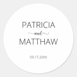 Redonda Silueta elegante de hojas pegatina redondo clásico