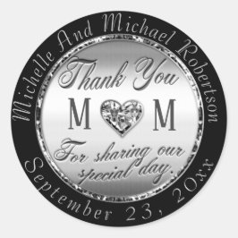 Redonda Silver Gracias Pegatina de redondeo clásico