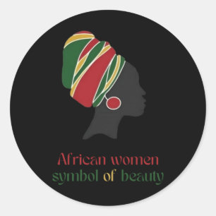 Redonda Símbolo africano de mujeres Pegatina de belleza