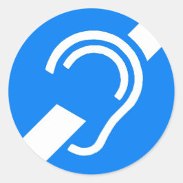 Redonda Símbolo internacional del pegatina para el sordo