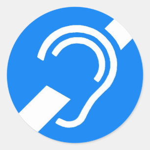 Redonda Símbolo internacional del pegatina para el sordo