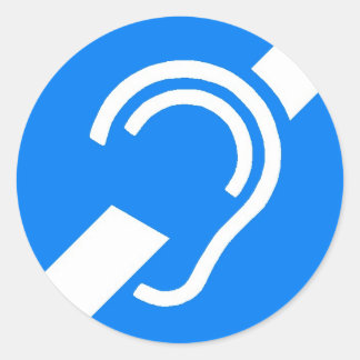 Redonda Símbolo internacional del pegatina para el sordo