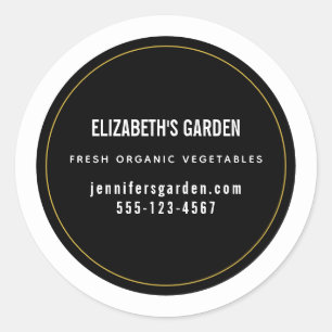 Redonda Simple Business Pegatina sobre fondo negro