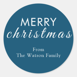 Redonda Simple Feliz Navidad Pegatina de Ronda Moderna