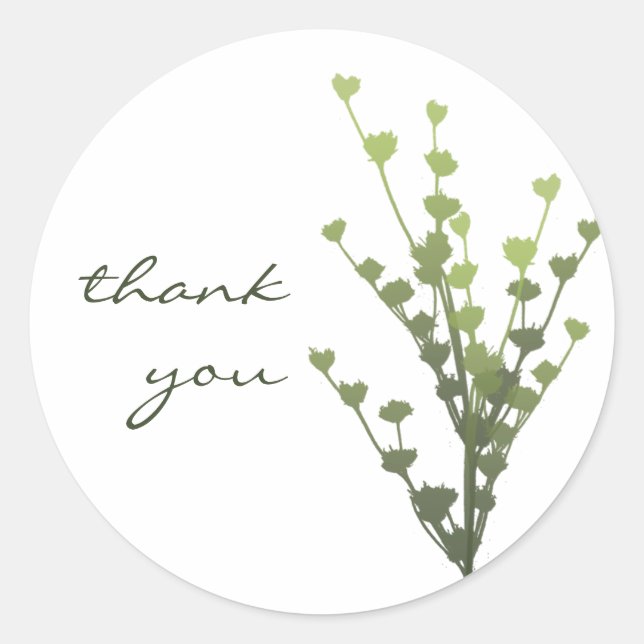 Redonda Simple Green Pegatina - Gracias (Anverso)