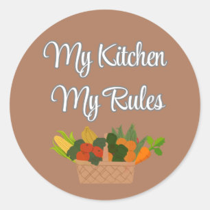 Redonda Simple My Kitchen My Rule Pegatina