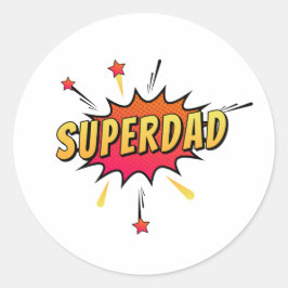 Redonda Simple Superdad Comic Retro Pop Art | Pegatina