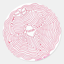 Redonda Simplemente Mazes Spider Web Maze Pegatina
