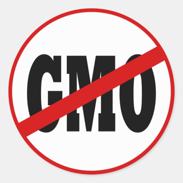 Redonda Sin Pegatina de GMO (Anverso)