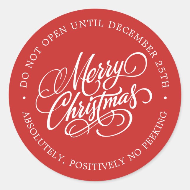 Redonda Sin Pegatina de regalo de vacaciones de Peeking (Anverso)