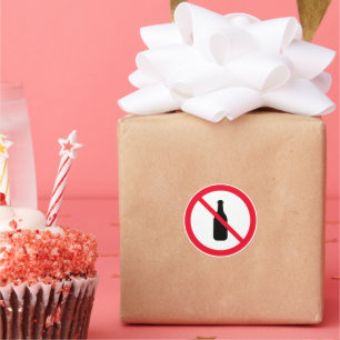 Redonda Sin Rótulo de círculo rojo alcohólico   Pegatina r