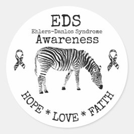 Redonda Síndrome de Zebra Ehlers-Danlos Pegatina EDS