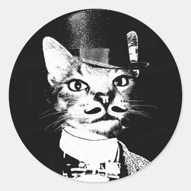 Redonda Sir Oswin Cat Pegatina (Anverso)