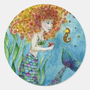 Redonda Sirena - Pegatina de caballitos de mar