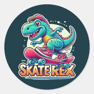 Redonda Skate Rex - Pegatina de dinosaurios Guay