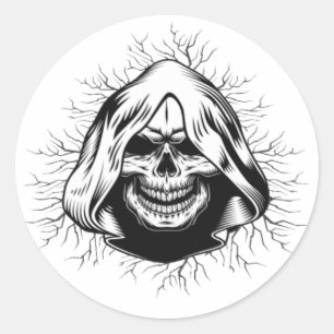 Redonda Skeleton Halloween Classic Round Pegatina