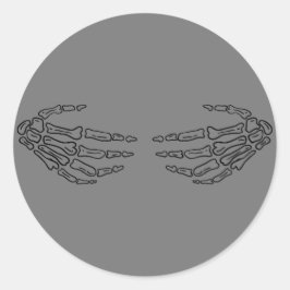 Redonda Skeleton Hands Hug Halloween Pegatina