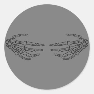 Redonda Skeleton Hands Hug Halloween Pegatina